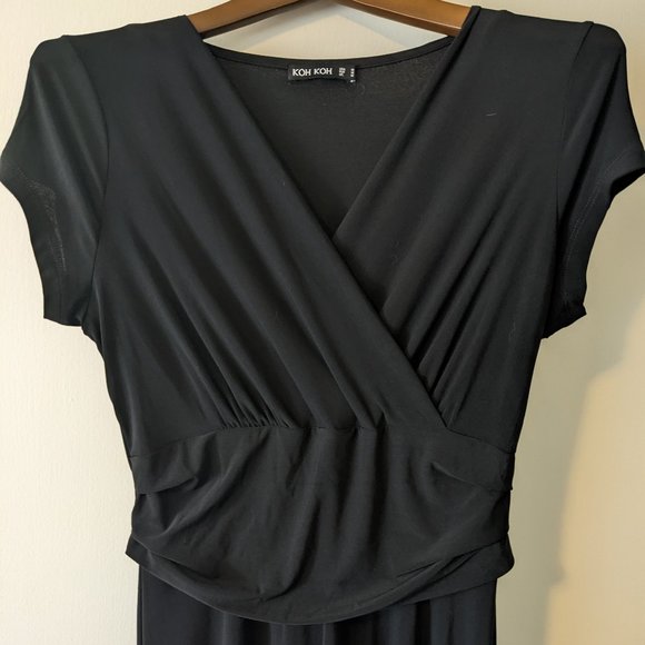 Koh Koh Black Maxi Dress Formal Maternity Friendly - Picture 4 of 6